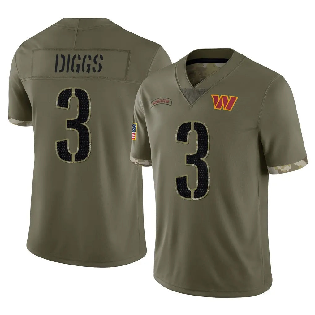 STECN W.Commanders #3 Stefon Diggs Player Olive Salute To Service Limited Home Game Stitched Jerseys