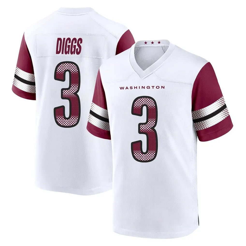 STECN W.Commanders #3 Stefon Diggs Player White Game Home Stitched Jerseys