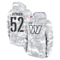 STECN W.Commanders #52 Sonny Styles Player Arctic Camo Limited Salute to Service Pullover Hoodies Game Stitched Jerseys