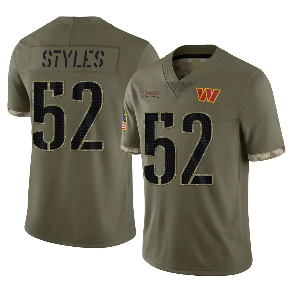 STECN W.Commanders #52 Sonny Styles Player Olive Salute To Service Limited Home Game Stitched Jerseys
