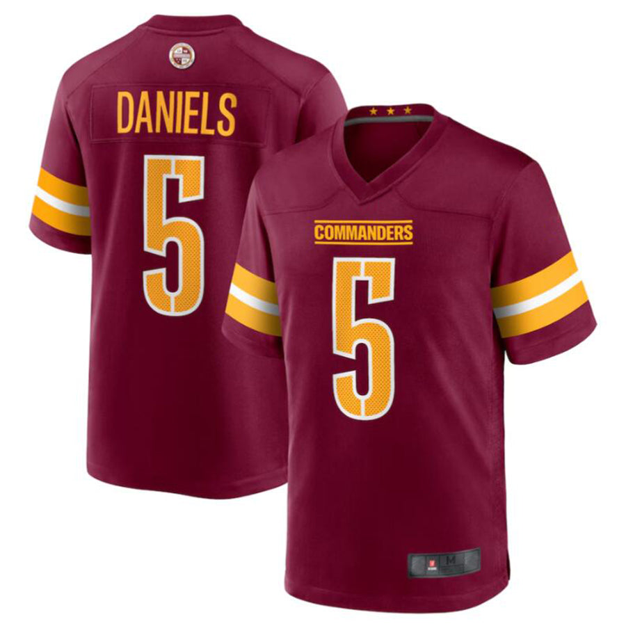 STECN W.Commanders #5 Jayden Daniels Burgundy 2024 Draft First Round Pick Player Game Stitched Jerseys