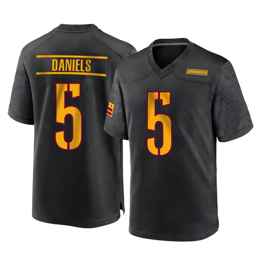 STECN W.Commanders #5 Jayden Daniels Player Black Home Game Stitched Jerseys