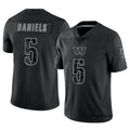 STECN W.Commanders #5 Jayden Daniels Player Black RFLCTV Limited Stitched Jerseys