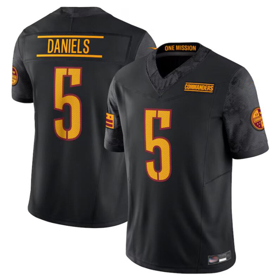 STECN W.Commanders #5 Jayden Daniels Player Black Vapor F.U.S.E. Limited Stitched Jerseys
