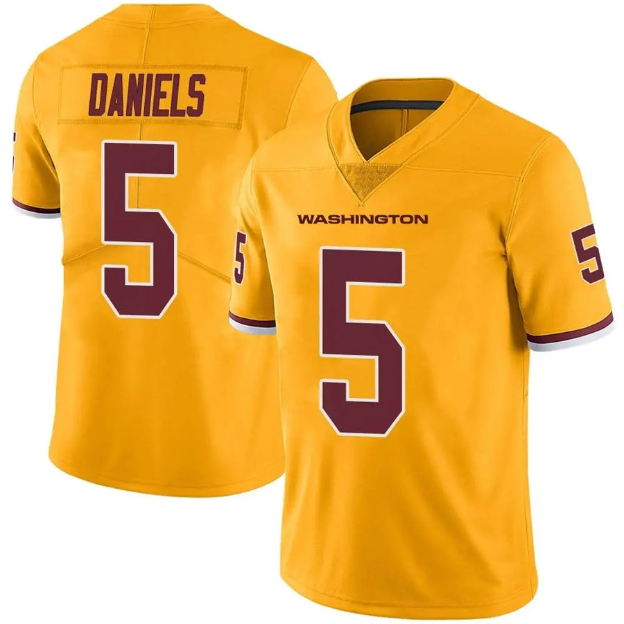 STECN W.Commanders #5 Jayden Daniels Player Limited Gold Color Rush Stitched Jerseys