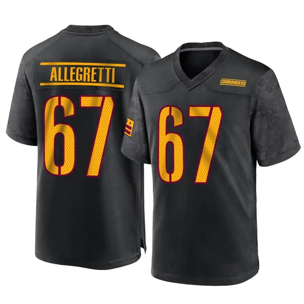 STECN W.Commanders #67 Nick Allegretti Player Black Home Game Stitched Jerseys