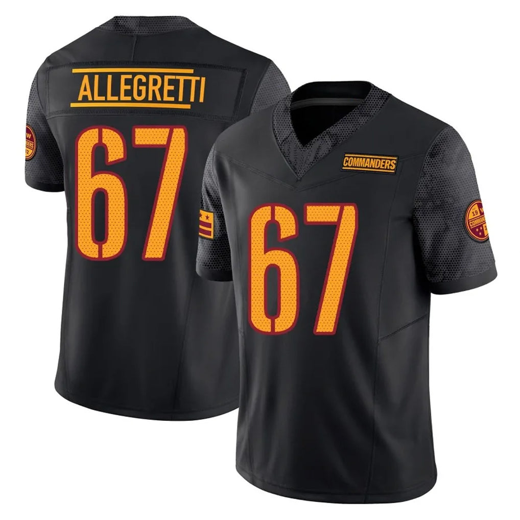 STECN W.Commanders #67 Nick Allegretti Player Black Limited Vapor F.U.S.E. Home Game Stitched Jerseys