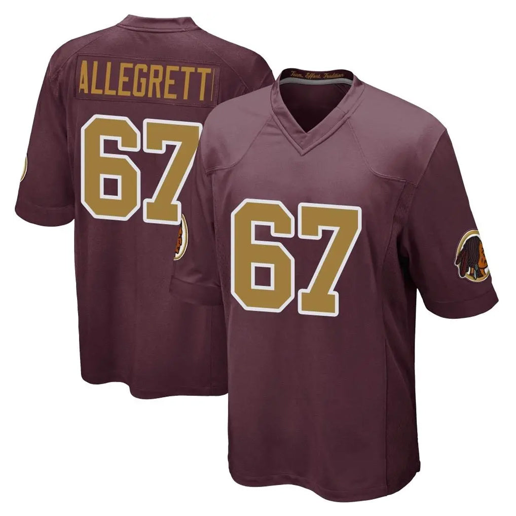 STECN W.Commanders #67 Nick Allegretti Player Burgundy Alternate Home Game Stitched Jerseys