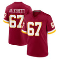 STECN W.Commanders #67 Nick Allegretti Player Burgundy Game Home Stitched Jerseys