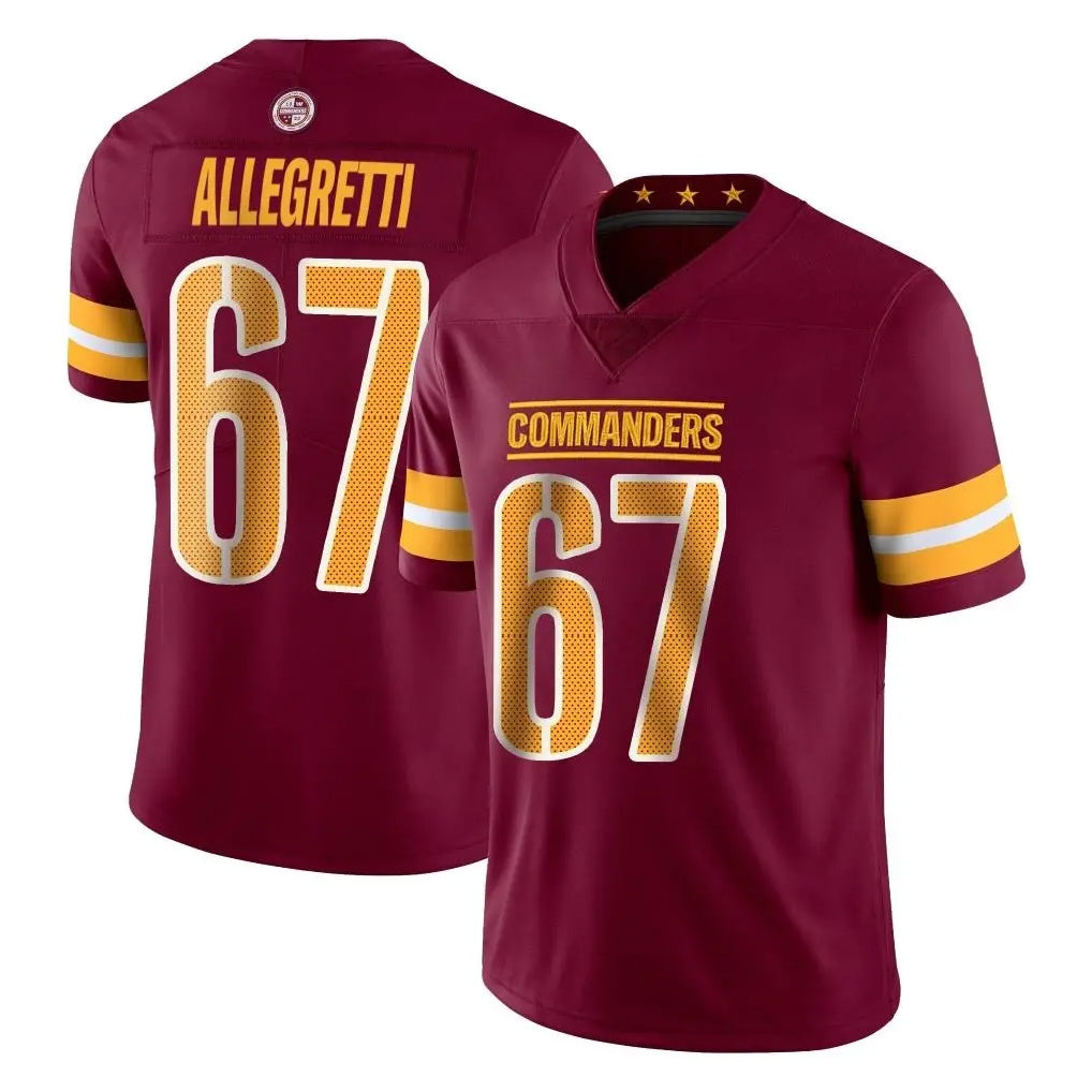 STECN W.Commanders #67 Nick Allegretti Player Burgundy Limited Vapor Home Game Stitched Jerseys