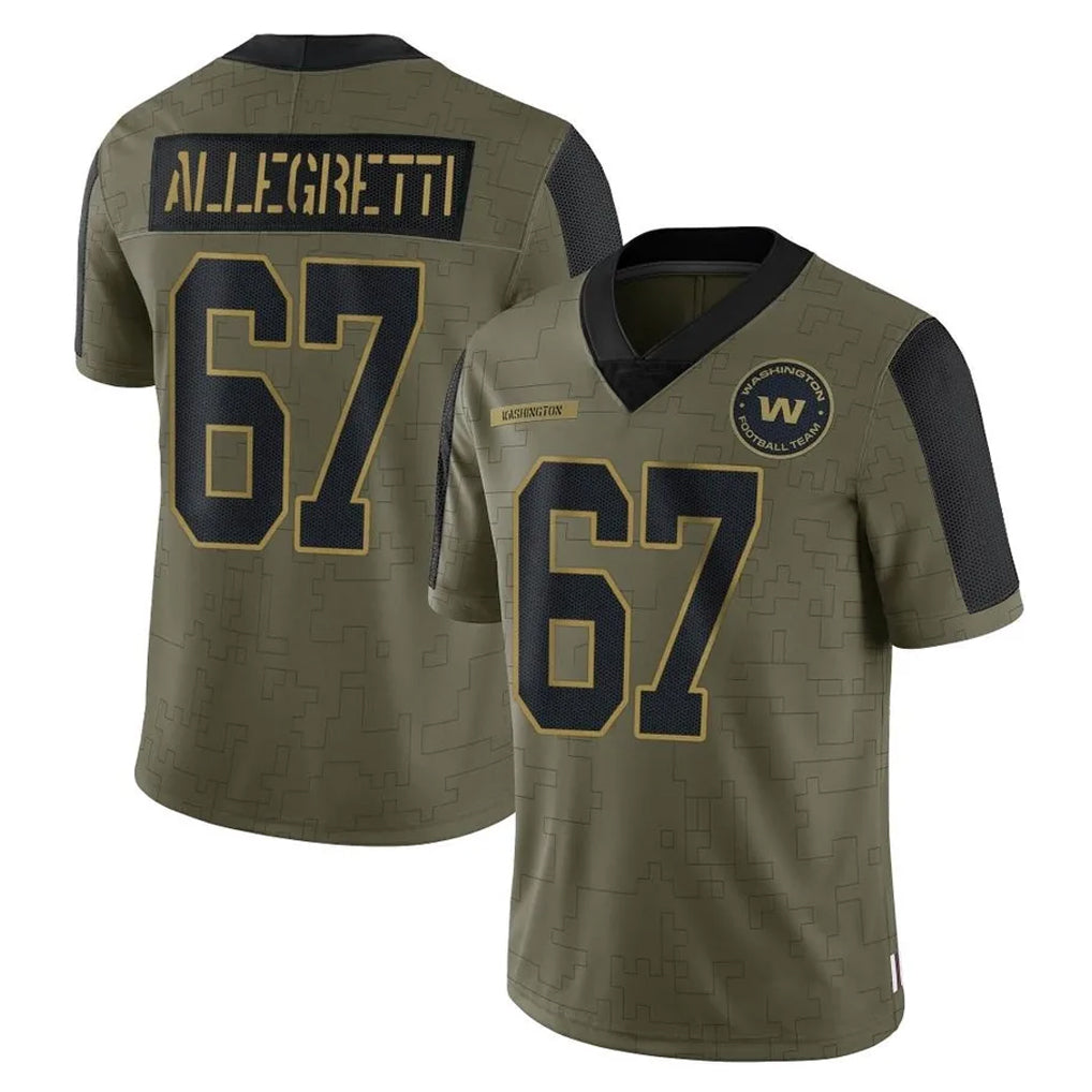 STECN W.Commanders #67 Nick Allegretti Player Olive Salute To Service Limited Game Stitched Jerseys