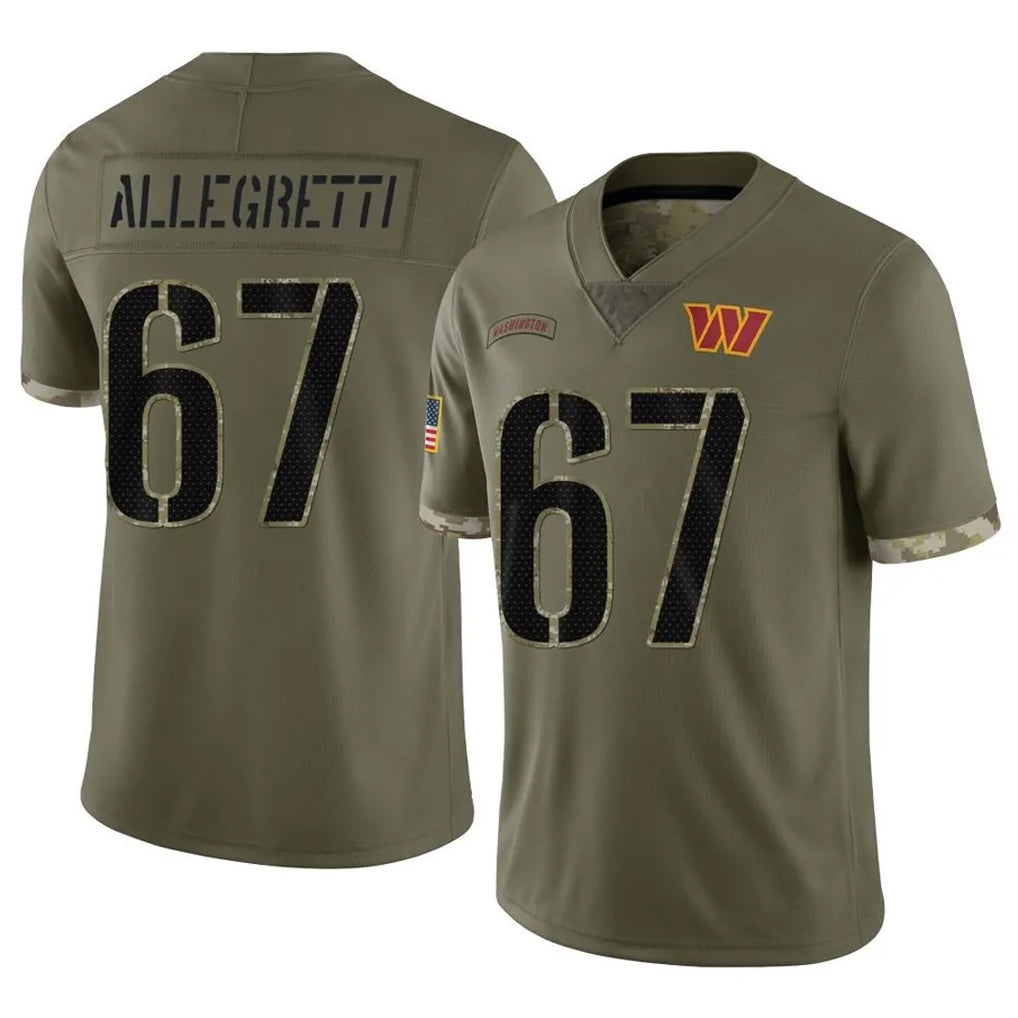 STECN W.Commanders #67 Nick Allegretti Player Olive Salute To Service Limited Home Game Stitched Jerseys