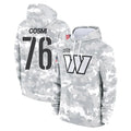 STECN W.Commanders #76 Sam Cosmi Player Arctic Camo Limited Salute to Service Pullover Hoodies Game Stitched Jerseys