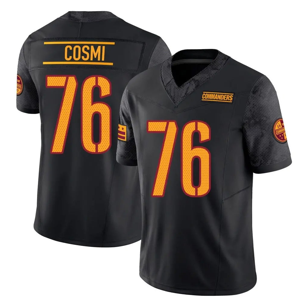 STECN W.Commanders #76 Sam Cosmi Player Black Limited Vapor F.U.S.E. Home Game Stitched Jerseys