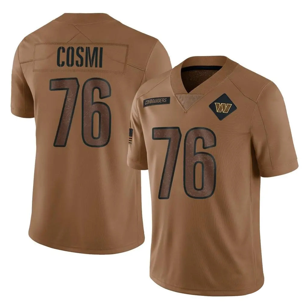 STECN W.Commanders #76 Sam Cosmi Player Brown Limited Salute To Service Home Game Stitched Jerseys