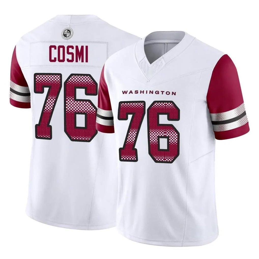 STECN W.Commanders #76 Sam Cosmi Player White Vapor F.U.S.E. Limited Home Game Stitched Jerseys