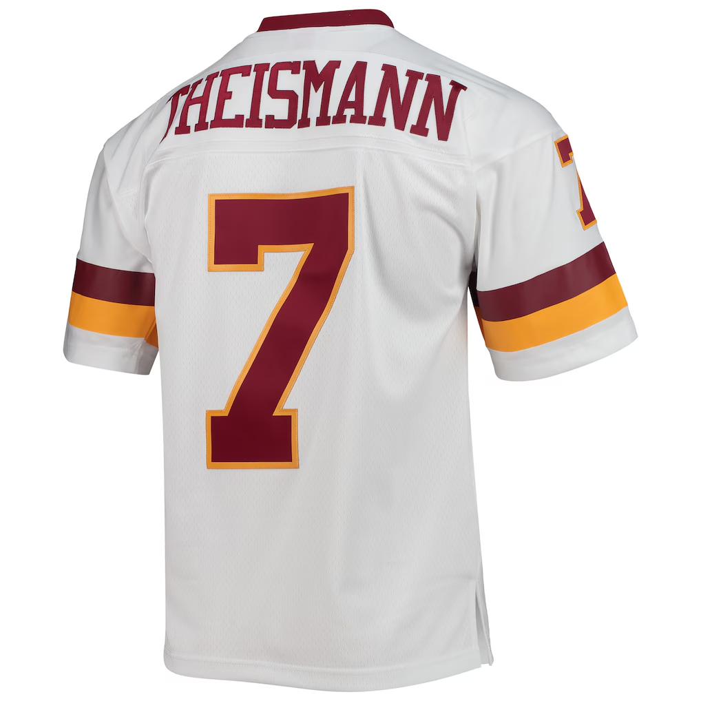 STECN W.Commanders #7 Joe Theismann Mitchell & Ness White Legacy Replica Stitched Puhic Jersey