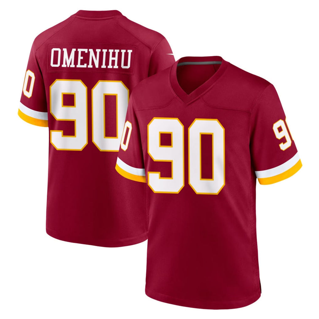 STECN W.Commanders #90 Charles Omenihu Player Burgundy Game Home Stitched Jerseys