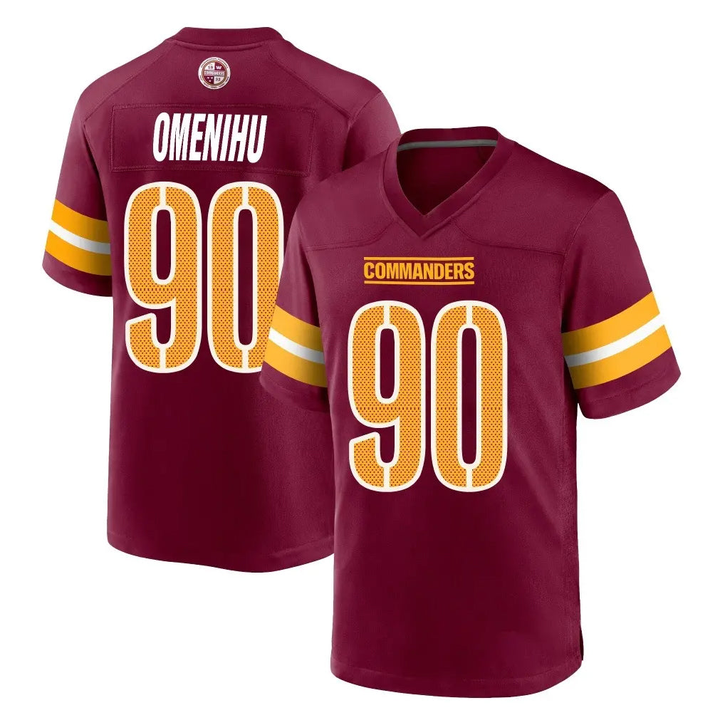STECN W.Commanders #90 Charles Omenihu Player Burgundy Home Game Stitched Jerseys