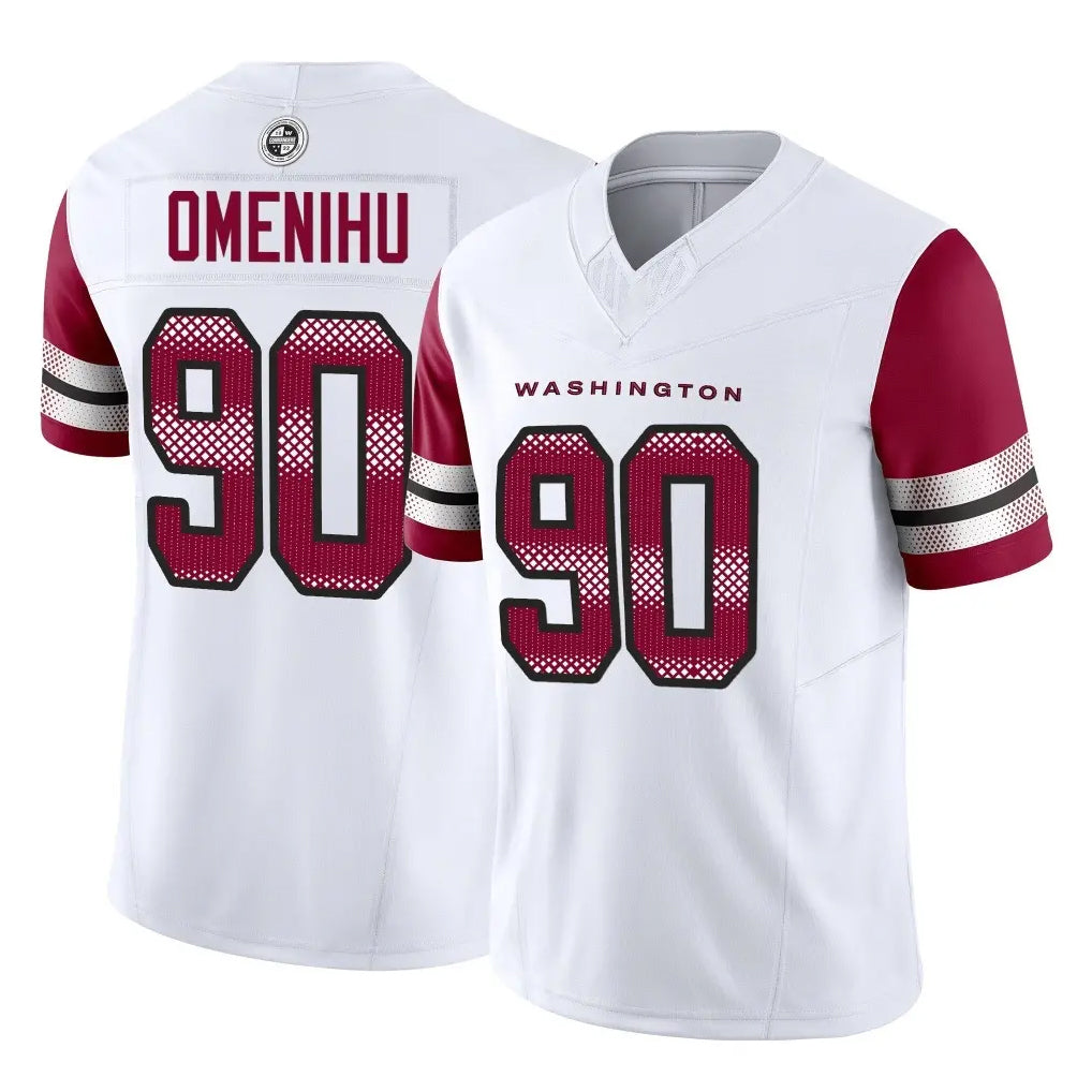 STECN W.Commanders #90 Charles Omenihu Player White Vapor F.U.S.E. Limited Home Game Stitched Jerseys