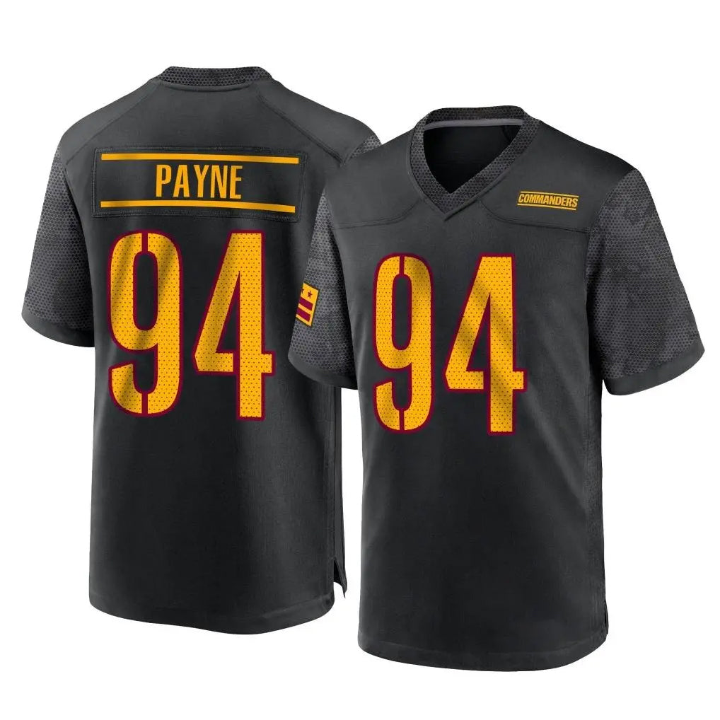 STECN W.Commanders #94 Daron Payne Player Black Home Game Stitched Jerseys