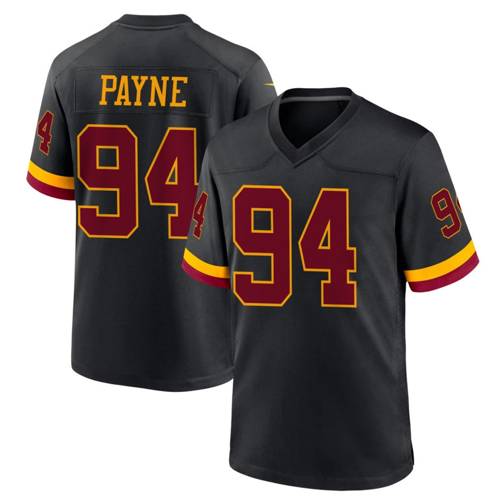 STECN W.Commanders #94 Daron Payne Player Black Limited Home Game Stitched Jerseys
