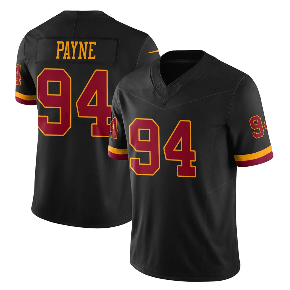 STECN W.Commanders #94 Daron Payne Player Black Limited Vapor Home Game Stitched Jerseys