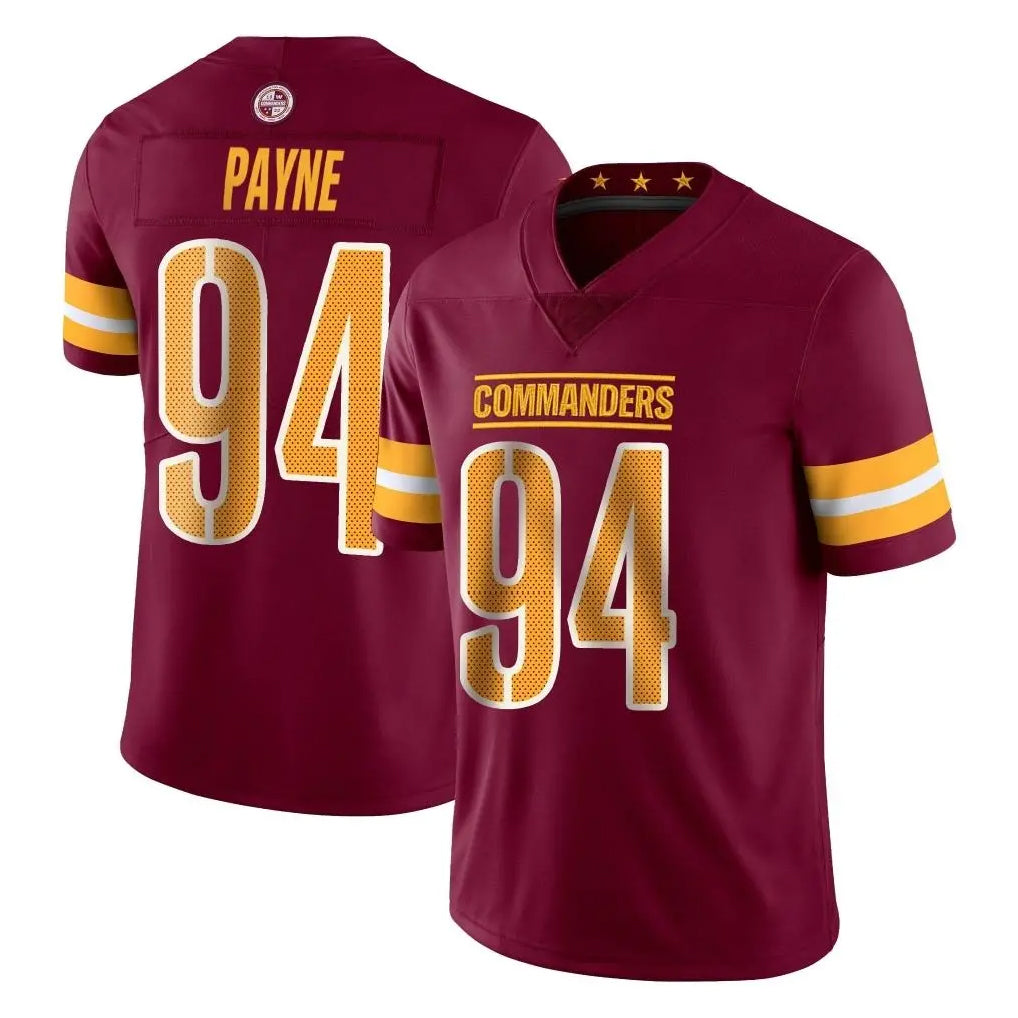 STECN W.Commanders #94 Daron Payne Player Burgundy Limited Vapor Home Game Stitched Jerseys