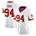 STECN W.Commanders #94 Daron Payne Player White Limited Vapor F.U.S.E. Home Game Stitched Jerseys