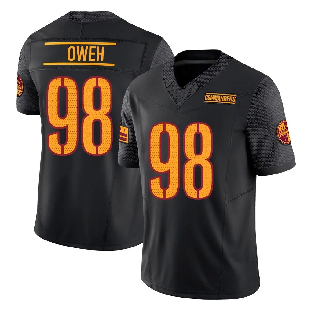 STECN W.Commanders #98 Odafe Oweh Player Black Limited Vapor F.U.S.E. Home Game Stitched Jerseys