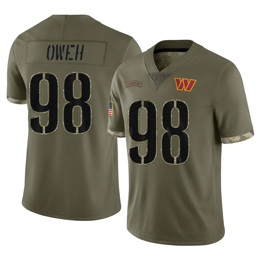 STECN W.Commanders #98 Odafe Oweh Player Olive Salute To Service Limited Home Game Stitched Jerseys