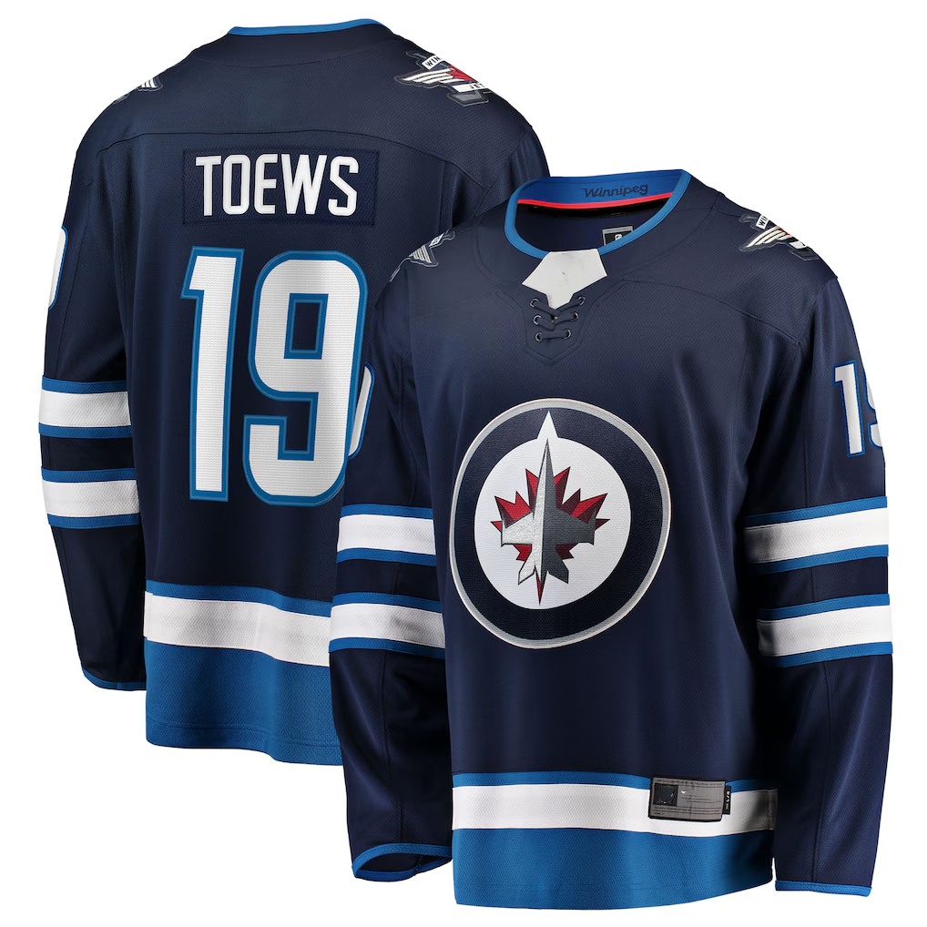 STECN W.Jets #19 Jonathan Toews Navy Home Breakaway Jerseys