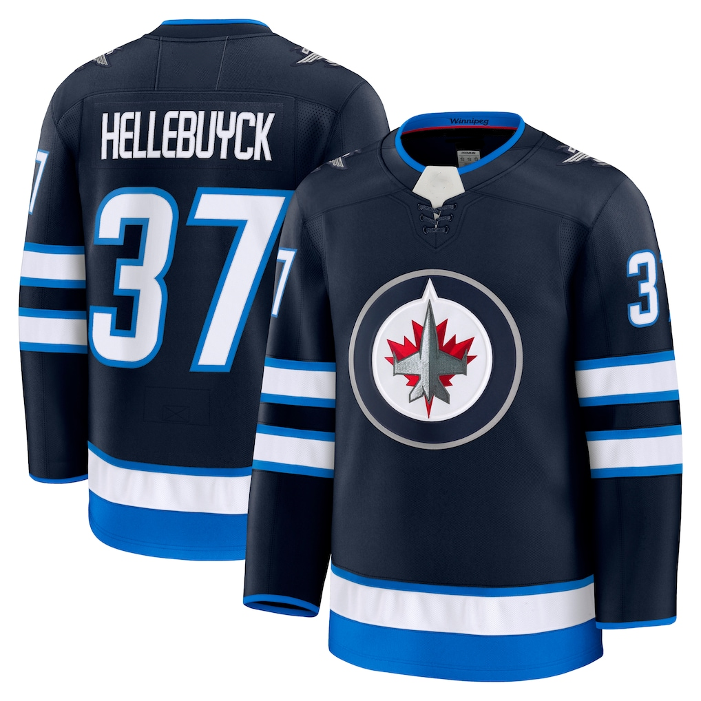 STECN W.Jets #37 Connor Hellebuyck Navy Home Premium Jerseys