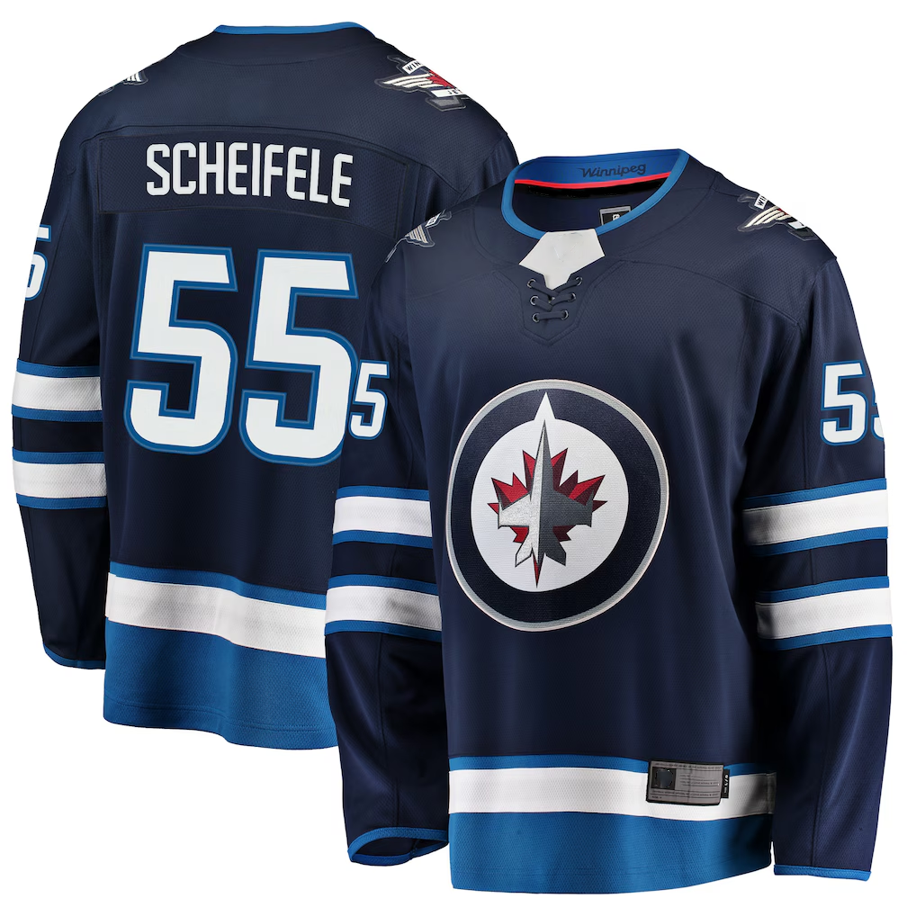 STECN W.Jets #55 Mark Scheifele Navy Breakaway Replica Jerseys