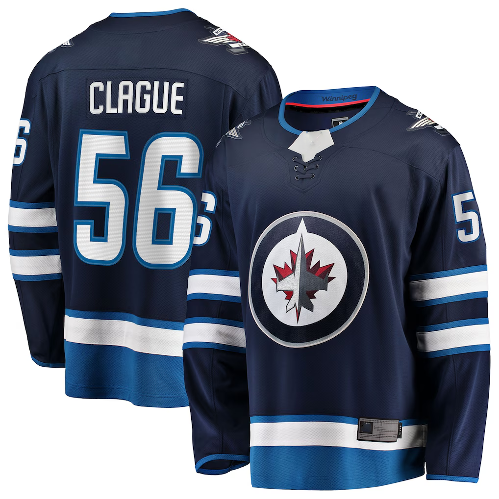 STECN W.Jets #56 Kale Clague Navy Home Breakaway Jerseys