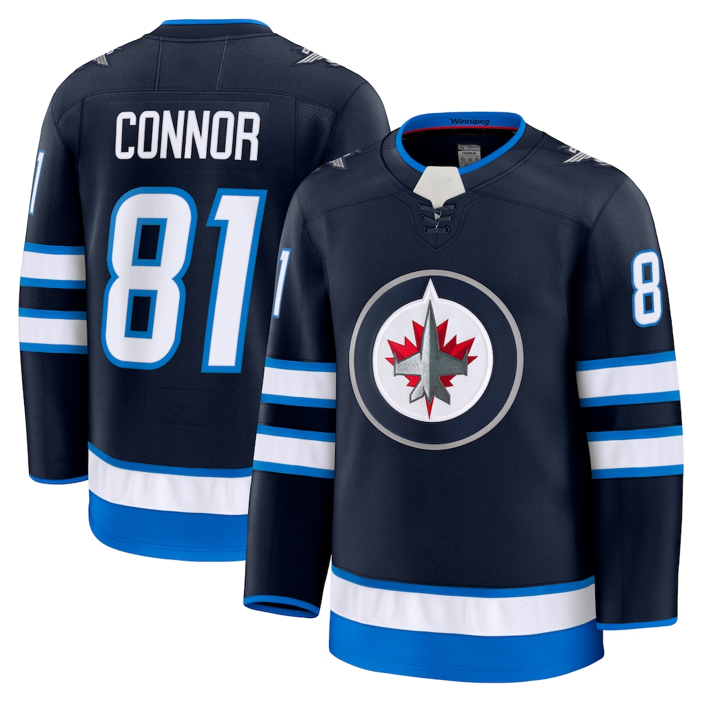 STECN W.Jets #81 Kyle Connor Navy Home Premium Jerseys