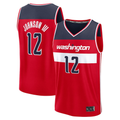 STECN W.Wizards #12 Tre Johnson III Red 2025  Draft First Round Pick Fast Break Replica Jerseys - Icon Edition