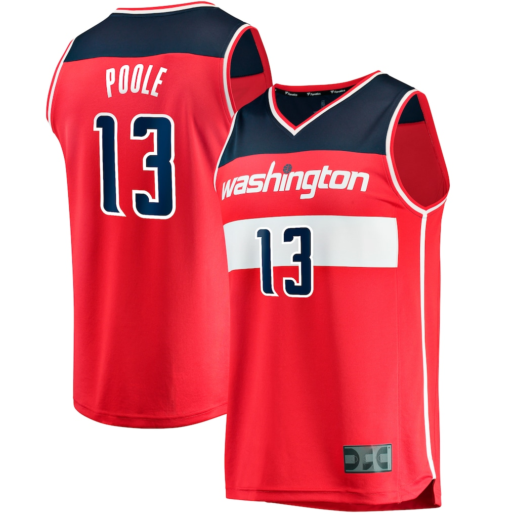 STECN W.Wizards #13 Jordan Poole Red Fast Break Player Jerseys - Icon Edition