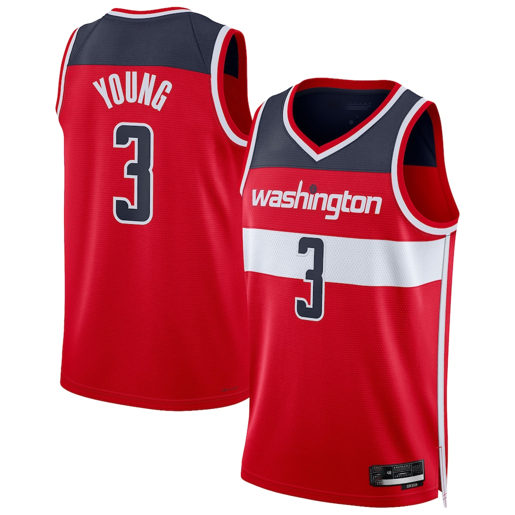 STECN W.Wizards #3 Trae Young Red Swingman Jerseys - Icon Edition