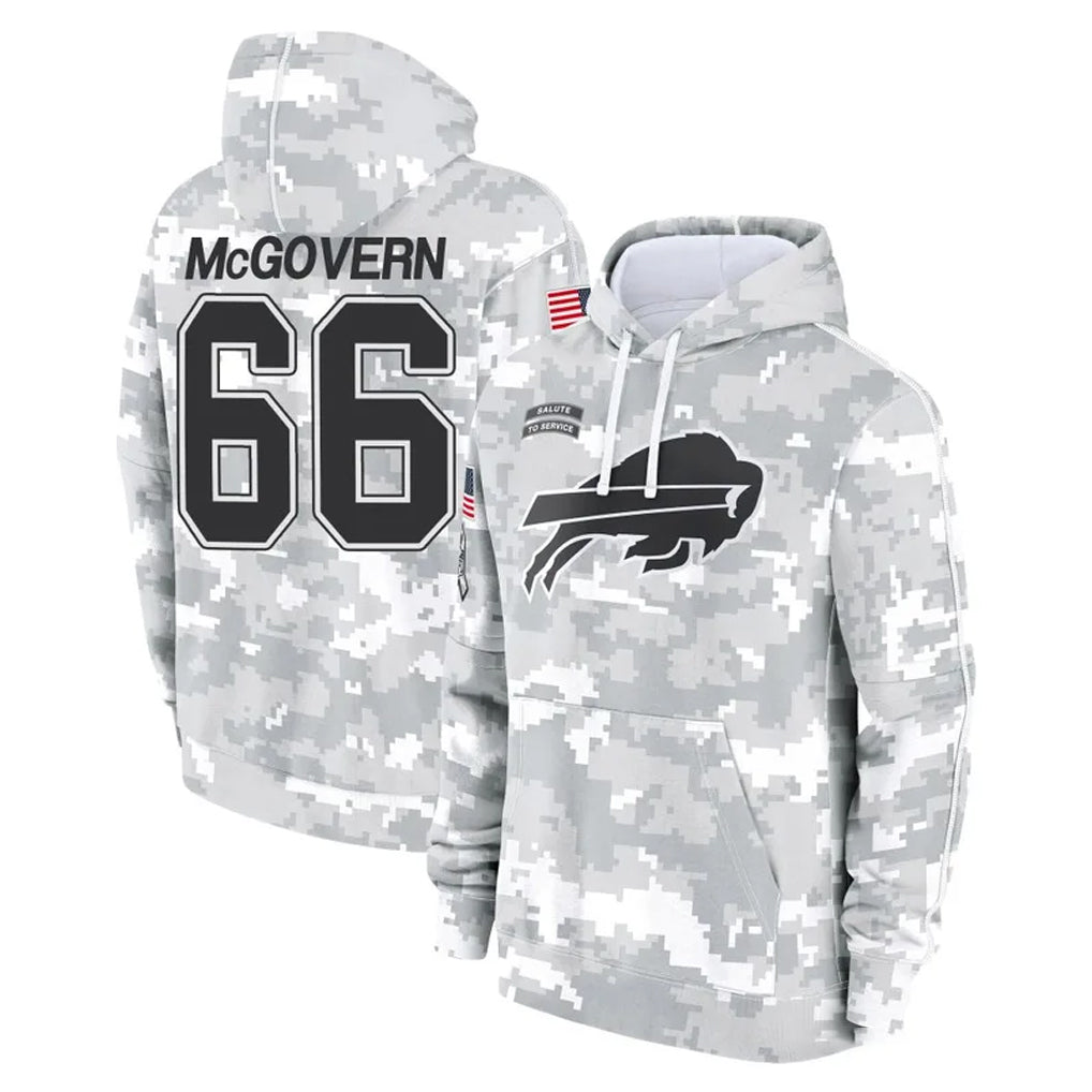 B.Bills #66 Connor McGovern Player Arctic Camo Salute to Service Hoodies STECN Stitched Jerseys