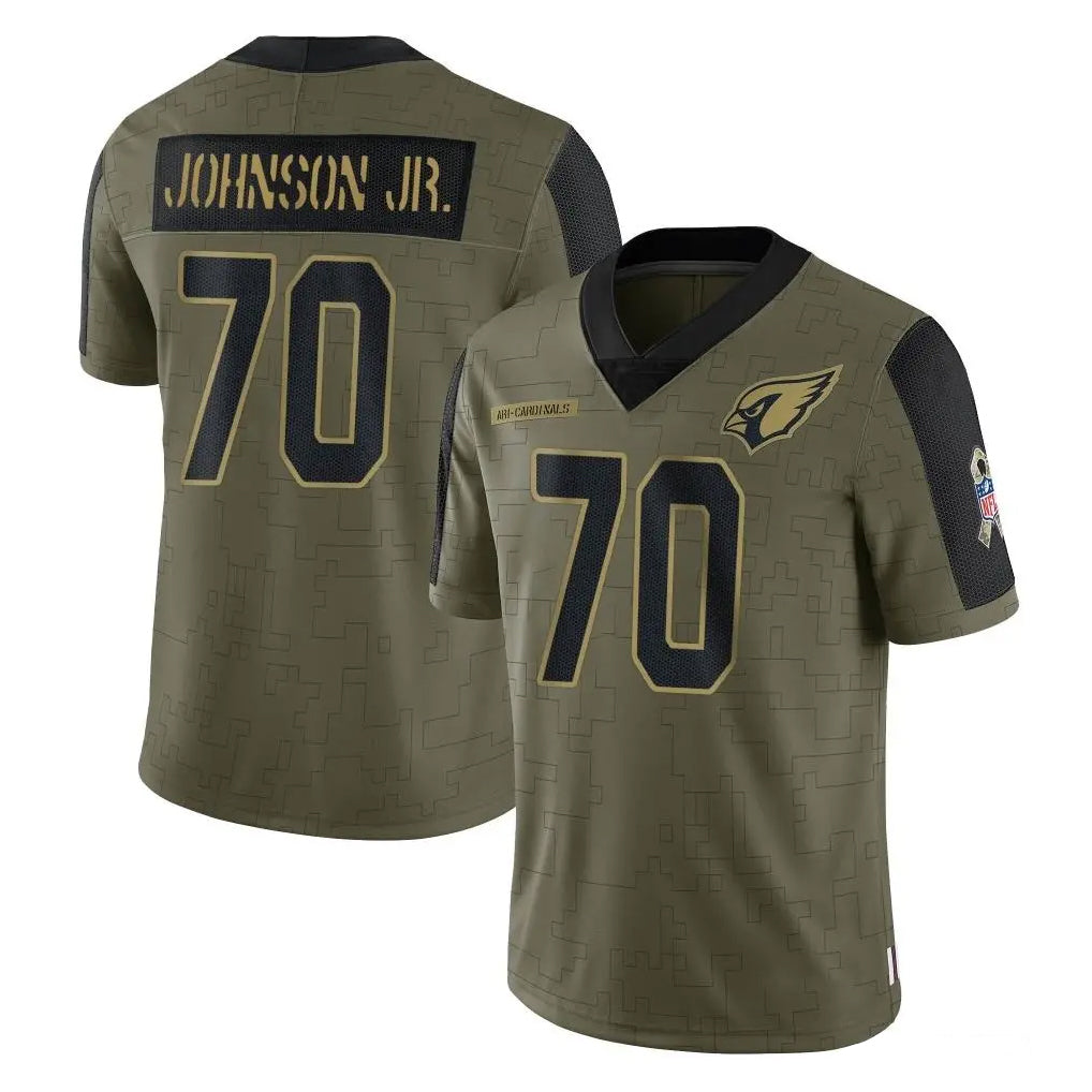 A.Cardinals #70 Paris Johnson Jr. Player Olive Salute To Service Limited Game STECN Stitched Jerseys