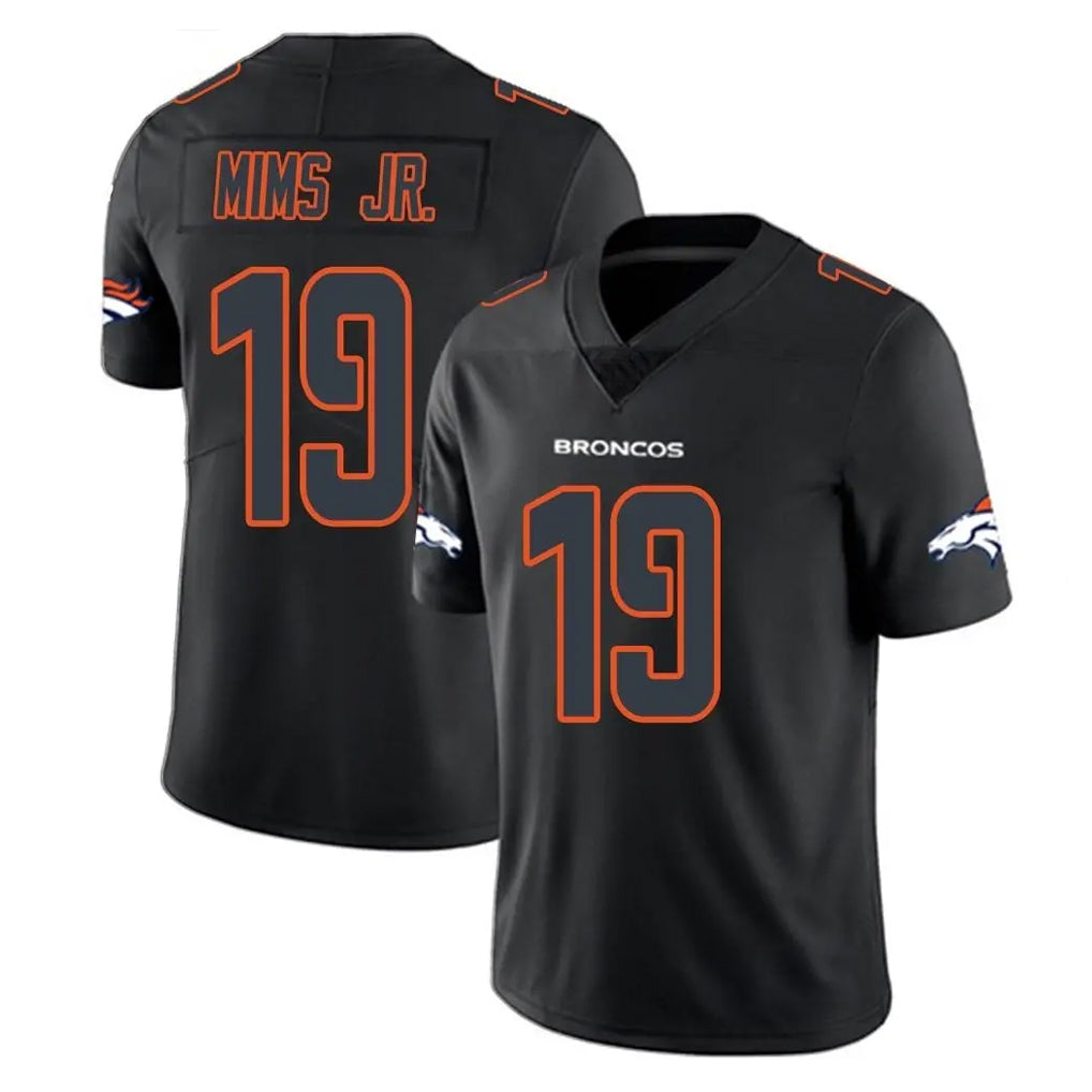 D.Broncos #19 Marvin Mims Jr. Player Black Impact Limited Game STECN Stitched Jerseys