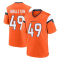 D.Broncos #49 Alex Singleton Player Orange Home Game STECN Stitched Jerseys