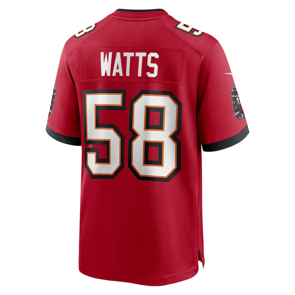 STECN TB.Buccaneers #58 Markees Watts Red Game Jersey