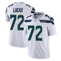 S.Seahawks #72 Abraham Lucas Player White Limited Vapor Untouchable Home Game STECN Stitched Jerseys