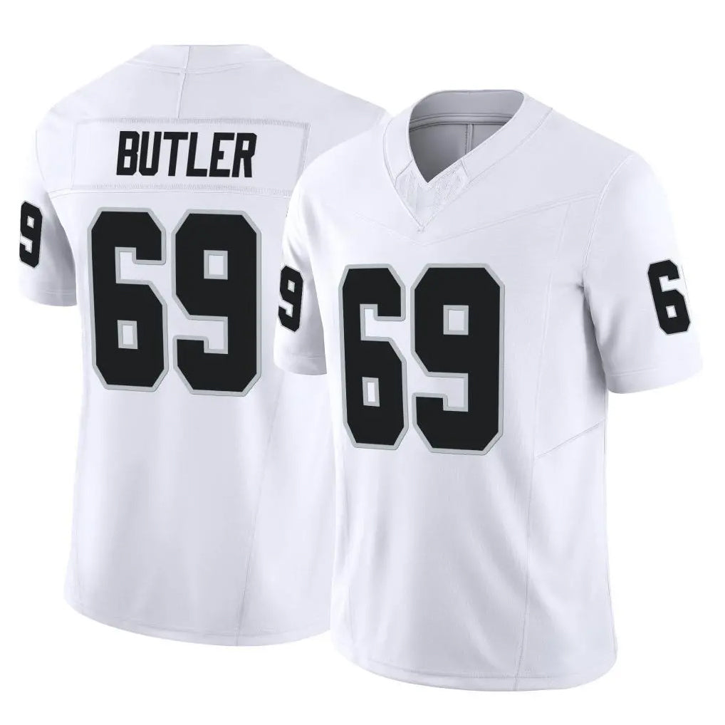 LV.Raiders #69 Adam Butler Player White Limited Vapor F.U.S.E. Home Game STECN Stitched Jerseys