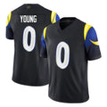 LA.Rams #0 Byron Young Player Black Midnight Rivalries Collection Limited Home Game STECN Stitched Jerseys