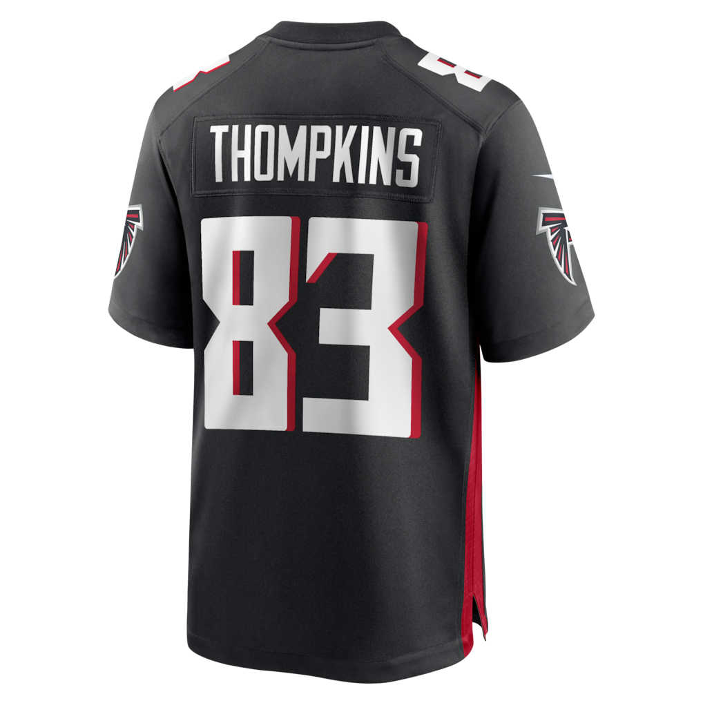 STECN A.Falcons #83 Deven Thompkins Black Team Game Jersey