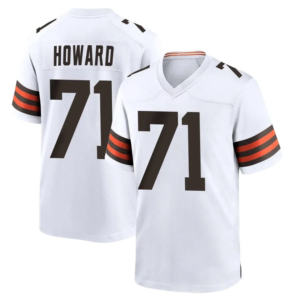 C.Browns #71 Tytus Howard Player White Home Game STECN Stitched Jerseys