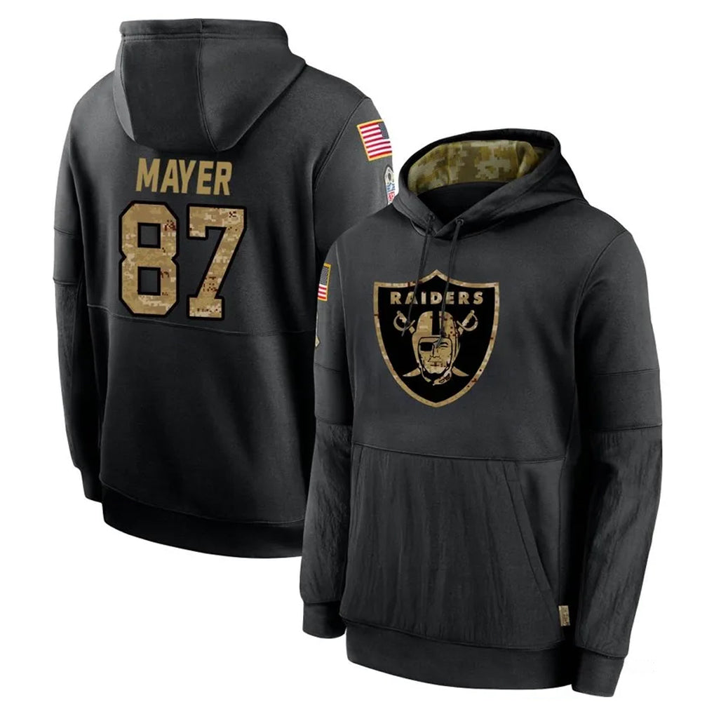 LV.Raiders #87 Michael Mayer Player Black Salute to Service Hoodies Limited Game STECN Stitched Jerseys